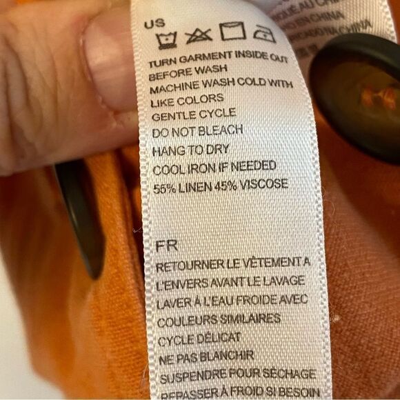 Sisstr Evolution Dessi linen lagenlook boho jumpsuit overalls wide leg orange L - Picture 14 of 14